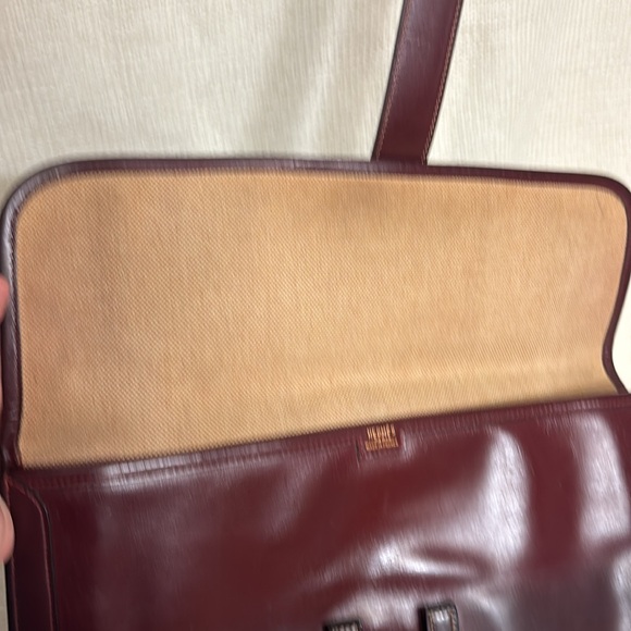 Hermes Bordeaux Leather Clutch Jige GM - Picture 11 of 14